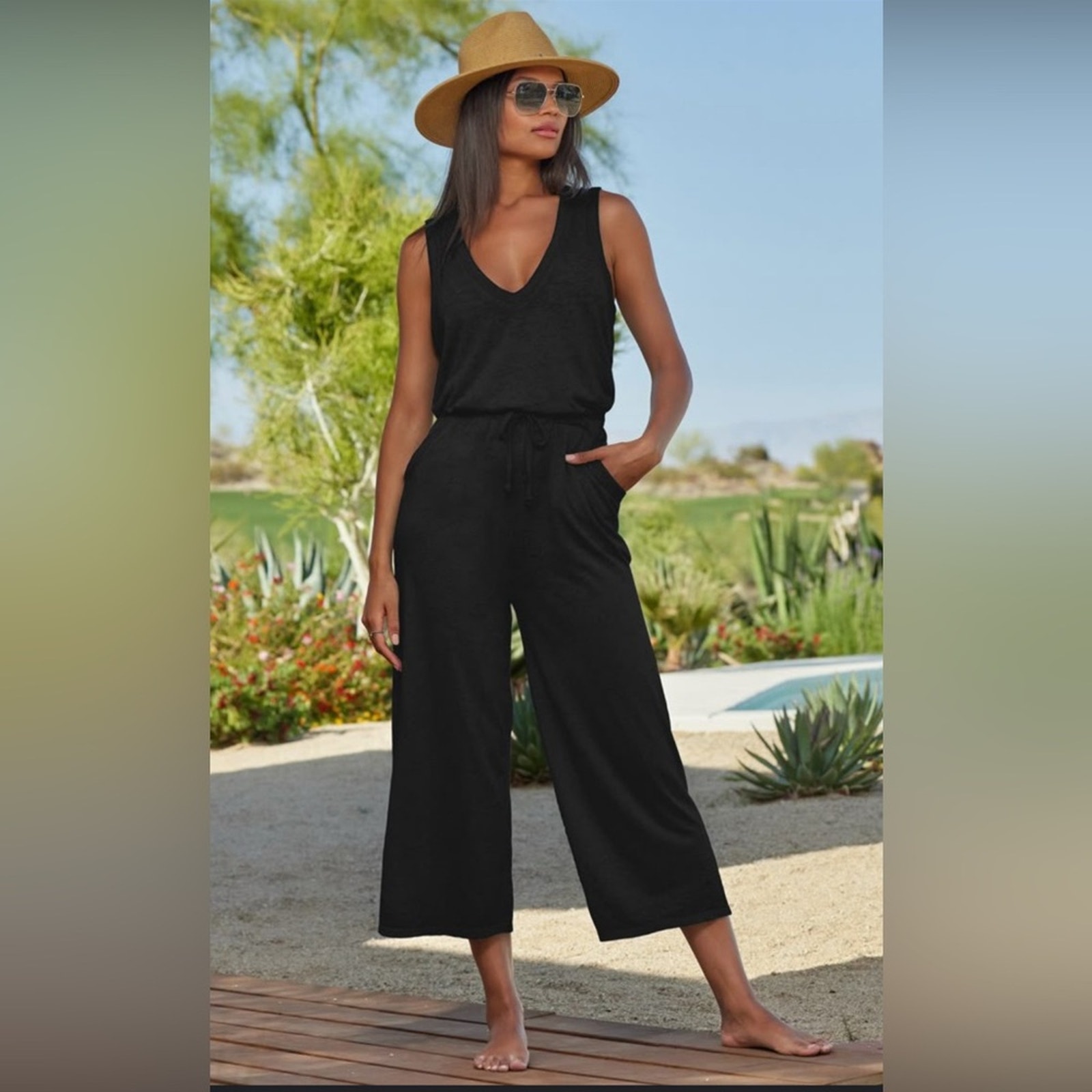 Nwt Becca Beach Date Black Sleeveless Cover Up